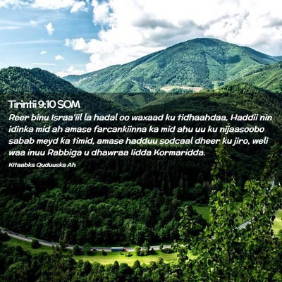 Picture 02 - Tirintii 9:10 SOM - Reer binu Israa'iil la hadal oo waxaad ku - Bible Verse Picture