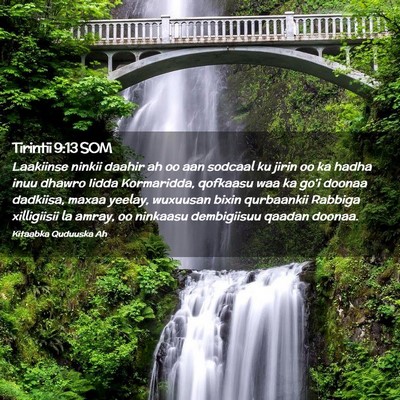 Picture 02 - Tirintii 9:13 SOM - Laakiinse ninkii daahir ah oo aan sodcaal ku - Bible Verse Picture