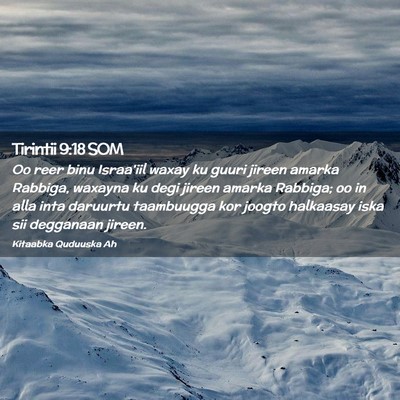 Picture 02 - Tirintii 9:18 SOM - Oo reer binu Israa'iil waxay ku guuri jireen - Bible Verse Picture
