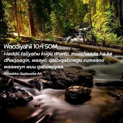 Picture 02 - Wacdiyahii 10:4 SOM - Haddii taliyahu kugu dhirfo, meeshaada ha ka - Bible Verse Picture