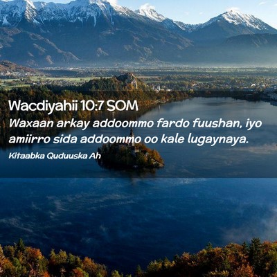 Picture 02 - Wacdiyahii 10:7 SOM - Waxaan arkay addoommo fardo fuushan, iyo amiirro - Bible Verse Picture