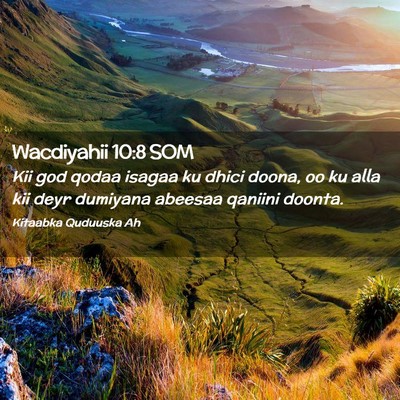 Picture 02 - Wacdiyahii 10:8 SOM - Kii god qodaa isagaa ku dhici doona, oo ku alla - Bible Verse Picture