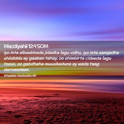 Picture 02 - Wacdiyahii 12:4 SOM - iyo inta albaabbada jidadka lagu xidho, iyo inta - Bible Verse Picture