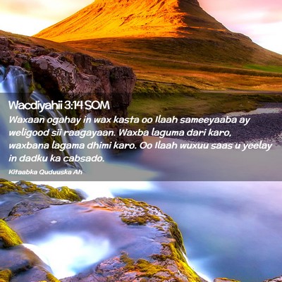 Picture 02 - Wacdiyahii 3:14 SOM - Waxaan ogahay in wax kasta oo Ilaah sameeyaaba ay - Bible Verse Picture