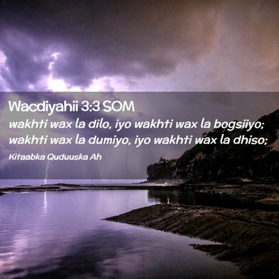 Picture 02 - Wacdiyahii 3:3 SOM - wakhti wax la dilo, iyo wakhti wax la bogsiiyo; - Bible Verse Picture