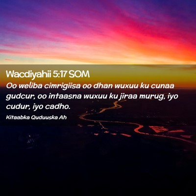 Picture 02 - Wacdiyahii 5:17 SOM - Oo weliba cimrigiisa oo dhan wuxuu ku cunaa - Bible Verse Picture