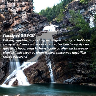 Picture 02 - Wacdiyahii 5:18 SOM - Bal eeg, waxaan gartay inay wanaagsan tahay oo - Bible Verse Picture