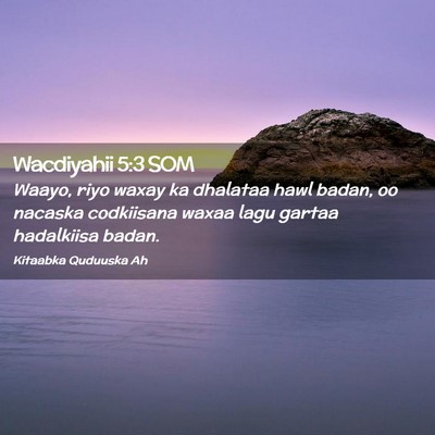 Picture 02 - Wacdiyahii 5:3 SOM - Waayo, riyo waxay ka dhalataa hawl badan, oo - Bible Verse Picture
