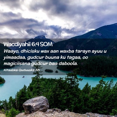 Picture 02 - Wacdiyahii 6:4 SOM - Waayo, dhicisku wax aan waxba tarayn ayuu u - Bible Verse Picture