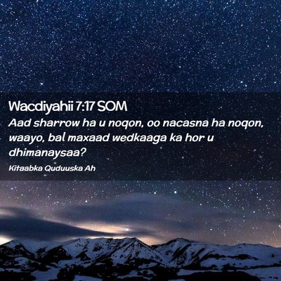 Picture 02 - Wacdiyahii 7:17 SOM - Aad sharrow ha u noqon, oo nacasna ha noqon, - Bible Verse Picture
