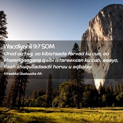 Picture 02 - Wacdiyahii 9:7 SOM - Orod oo tag, oo kibistaada farxad ku cun, oo - Bible Verse Picture