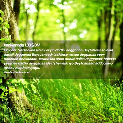 Picture 02 - Xaakinnada 1:33 SOM - Oo reer Naftaalina ma ay eryin dadkii degganaa - Bible Verse Picture