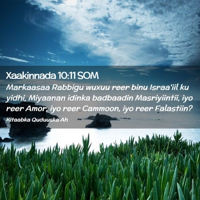 Picture 02 - Xaakinnada 10:11 SOM - Markaasaa Rabbigu wuxuu reer binu Israa'iil ku - Bible Verse Picture