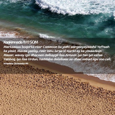 Picture 02 - Xaakinnada 11:13 SOM - Markaasuu boqorkii reer Cammoon ku yidhi - Bible Verse Picture