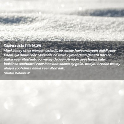 Picture 02 - Xaakinnada 11:18 SOM - Markaasay dhex mareen cidladii, oo waxay - Bible Verse Picture