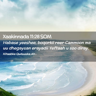 Picture 02 - Xaakinnada 11:28 SOM - Habase yeeshee, boqorkii reer Cammoon ma uu - Bible Verse Picture