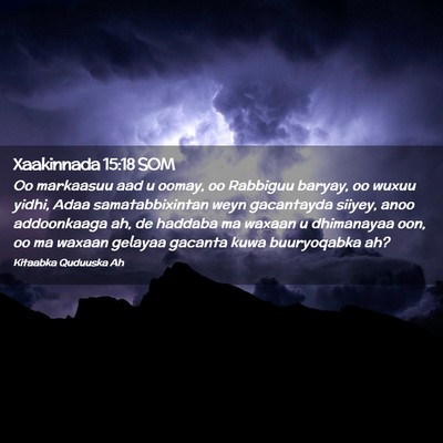 Picture 02 - Xaakinnada 15:18 SOM - Oo markaasuu aad u oomay, oo Rabbiguu baryay, oo - Bible Verse Picture