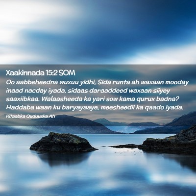 Picture 02 - Xaakinnada 15:2 SOM - Oo aabbeheedna wuxuu yidhi, Sida runta ah waxaan - Bible Verse Picture