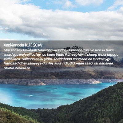 Picture 02 - Xaakinnada 16:13 SOM - Markaasay Deliilaah Samsoon ku tidhi, Haddaba tan - Bible Verse Picture