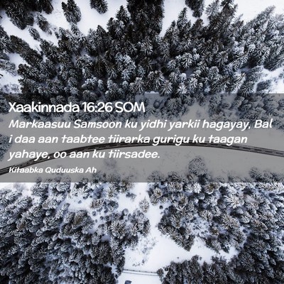 Picture 02 - Xaakinnada 16:26 SOM - Markaasuu Samsoon ku yidhi yarkii hagayay, Bal i - Bible Verse Picture