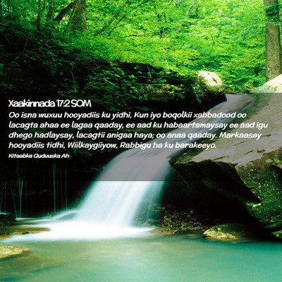 Picture 02 - Xaakinnada 17:2 SOM - Oo isna wuxuu hooyadiis ku yidhi, Kun iyo - Bible Verse Picture