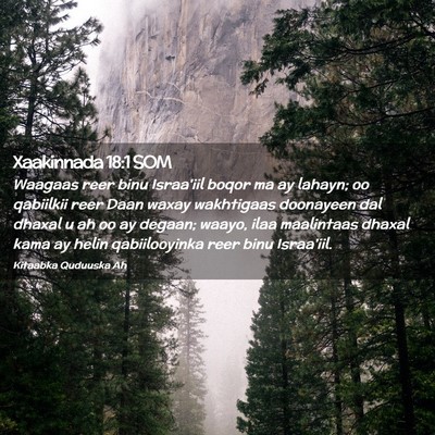 Picture 02 - Xaakinnada 18:1 SOM - Waagaas reer binu Israa'iil boqor ma ay lahayn; - Bible Verse Picture