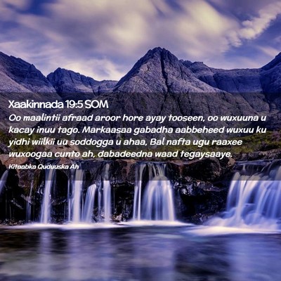 Picture 02 - Xaakinnada 19:5 SOM - Oo maalintii afraad aroor hore ayay tooseen, oo - Bible Verse Picture