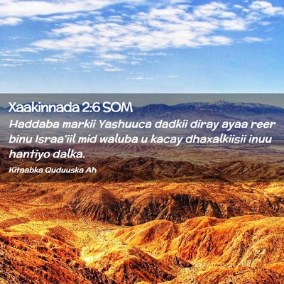 Picture 02 - Xaakinnada 2:6 SOM - Haddaba markii Yashuuca dadkii diray ayaa reer - Bible Verse Picture