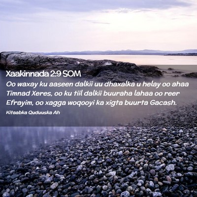 Picture 02 - Xaakinnada 2:9 SOM - Oo waxay ku aaseen dalkii uu dhaxalka u helay oo - Bible Verse Picture