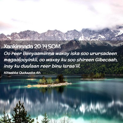 Picture 02 - Xaakinnada 20:14 SOM - Oo reer Benyaamiinna waxay iska soo urursadeen - Bible Verse Picture