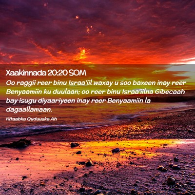 Picture 02 - Xaakinnada 20:20 SOM - Oo raggii reer binu Israa'iil waxay u soo baxeen - Bible Verse Picture