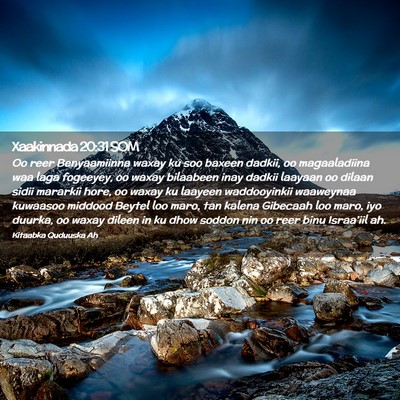 Picture 02 - Xaakinnada 20:31 SOM - Oo reer Benyaamiinna waxay ku soo baxeen dadkii, - Bible Verse Picture