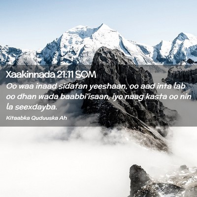 Picture 02 - Xaakinnada 21:11 SOM - Oo waa inaad sidatan yeeshaan, oo aad inta lab oo - Bible Verse Picture