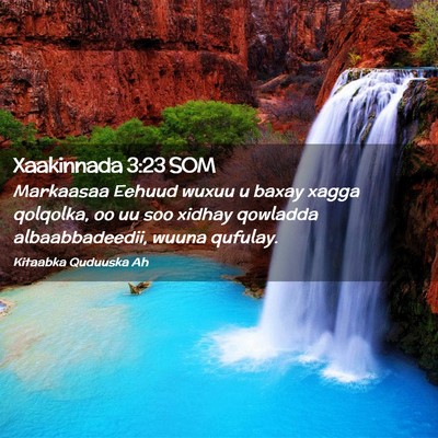 Picture 02 - Xaakinnada 3:23 SOM - Markaasaa Eehuud wuxuu u baxay xagga qolqolka, oo - Bible Verse Picture