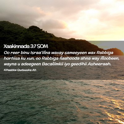 Picture 02 - Xaakinnada 3:7 SOM - Oo reer binu Israa'iilna waxay sameeyeen wax - Bible Verse Picture