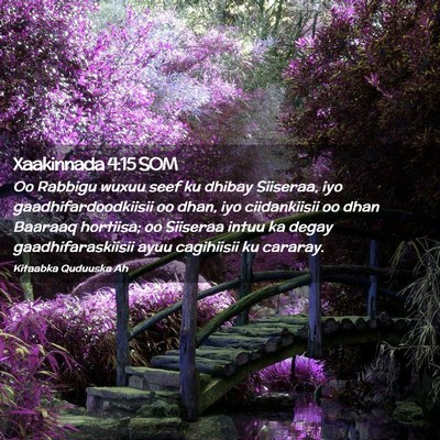 Picture 02 - Xaakinnada 4:15 SOM - Oo Rabbigu wuxuu seef ku dhibay Siiseraa, iyo - Bible Verse Picture