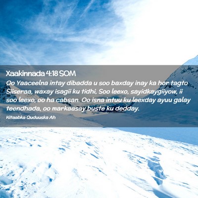Picture 02 - Xaakinnada 4:18 SOM - Oo Yaaceelna intay dibadda u soo baxday inay ka - Bible Verse Picture