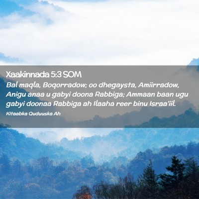 Picture 02 - Xaakinnada 5:3 SOM - Bal maqla, Boqorradow; oo dhegaysta, Amiirradow, - Bible Verse Picture