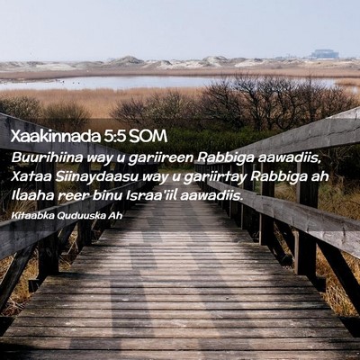 Picture 02 - Xaakinnada 5:5 SOM - Buurihiina way u gariireen Rabbiga aawadiis, - Bible Verse Picture