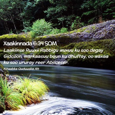 Picture 02 - Xaakinnada 6:34 SOM - Laakiinse Ruuxii Rabbigu wuxuu ku soo degay - Bible Verse Picture