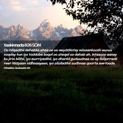 Picture 02 - Xaakinnada 8:26 SOM - Oo hilqadihii dahabka ahaa oo uu weyddiistay - Bible Verse Picture