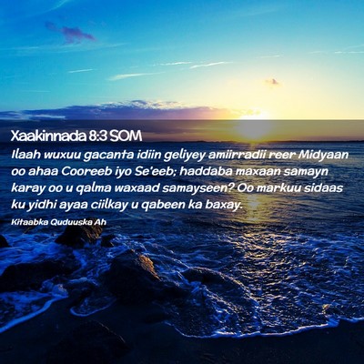 Picture 02 - Xaakinnada 8:3 SOM - Ilaah wuxuu gacanta idiin geliyey amiirradii reer - Bible Verse Picture