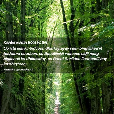 Picture 02 - Xaakinnada 8:33 SOM - Oo isla markii Gidcoon dhintay ayay reer binu - Bible Verse Picture