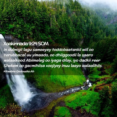 Picture 02 - Xaakinnada 9:24 SOM - in dulmigii lagu sameeyey toddobaatankii wiil oo - Bible Verse Picture
