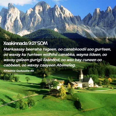 Picture 02 - Xaakinnada 9:27 SOM - Markaasay beeraha tageen, oo canabkoodii soo - Bible Verse Picture