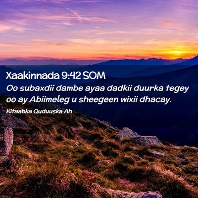 Picture 02 - Xaakinnada 9:42 SOM - Oo subaxdii dambe ayaa dadkii duurka tegey oo ay - Bible Verse Picture
