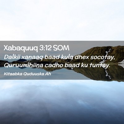 Picture 02 - Xabaquuq 3:12 SOM - Dalkii xanaaq baad kula dhex socotay, - Bible Verse Picture
