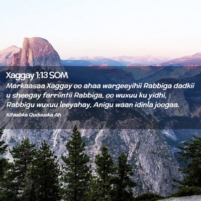 Picture 02 - Xaggay 1:13 SOM - Markaasaa Xaggay oo ahaa wargeeyihii Rabbiga - Bible Verse Picture