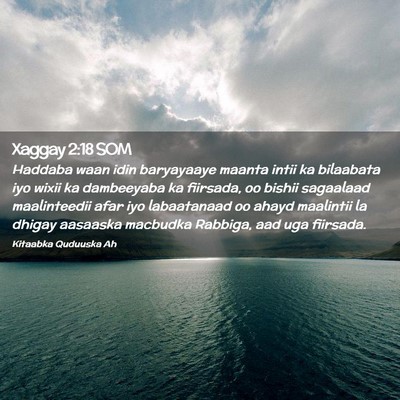Picture 02 - Xaggay 2:18 SOM - Haddaba waan idin baryayaaye maanta intii ka - Bible Verse Picture