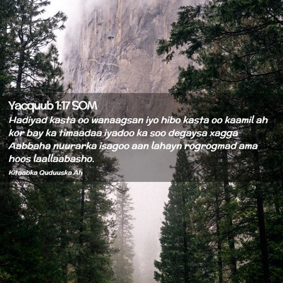 Picture 02 - Yacquub 1:17 SOM - Hadiyad kasta oo wanaagsan iyo hibo kasta oo - Bible Verse Picture